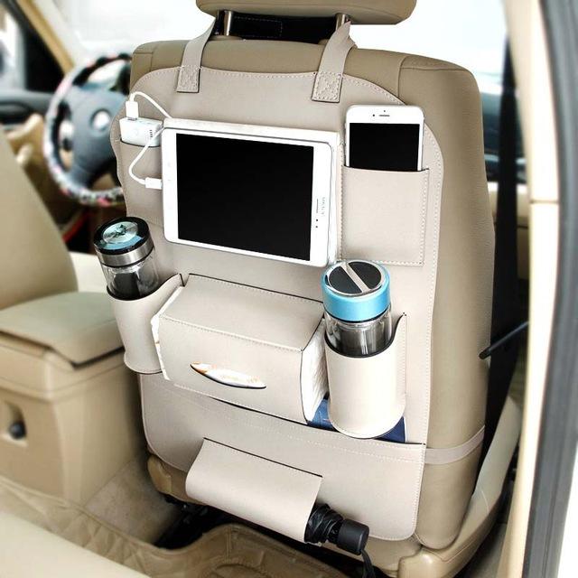 Organizador Premium para Asiento de Coche en Cuero