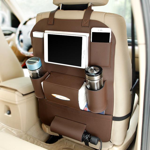 Organizador Premium para Asiento de Coche en Cuero